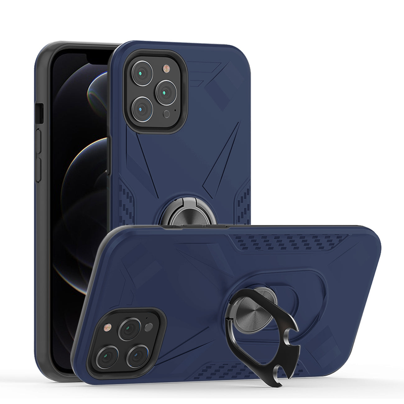 APPLE IPHONE 12 /IPHONE 12 PRO Case with Ring Holder In Blue